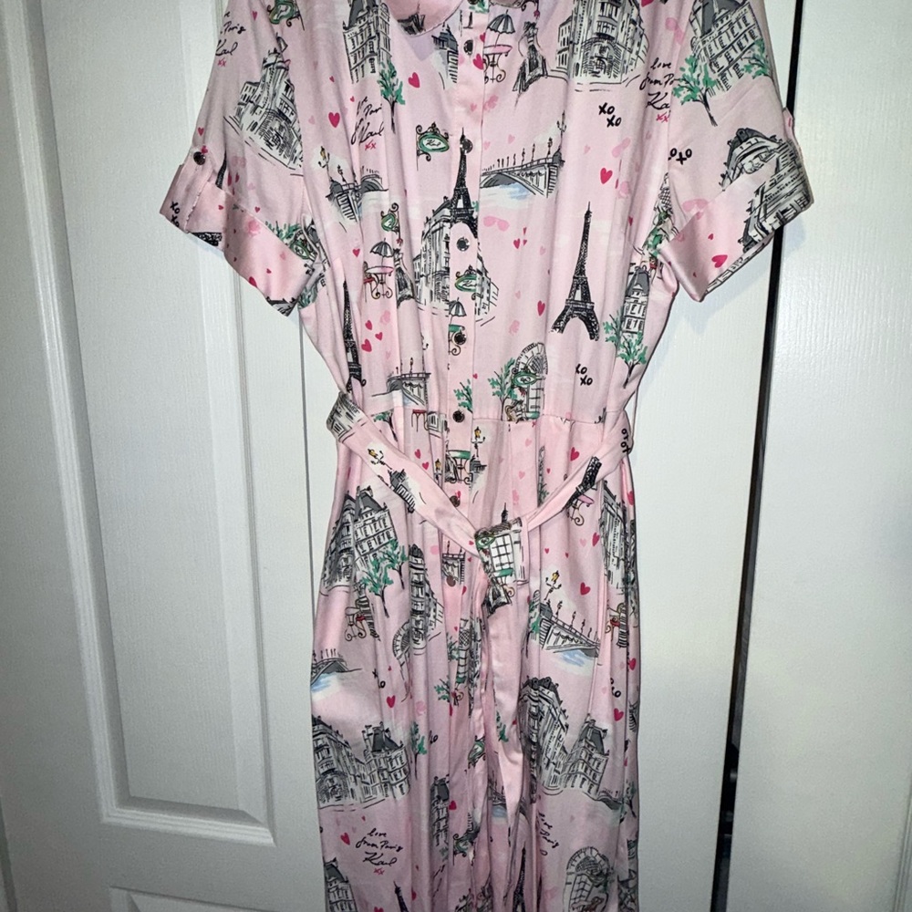 Karl Lagerfeld Pink Heart Print Blouse